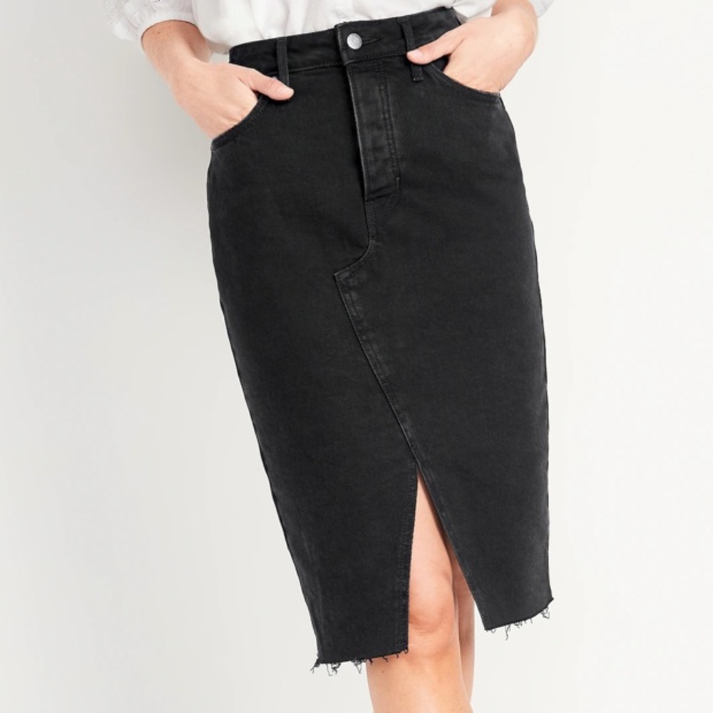 Old Navy Black Jean Pencil Skirt